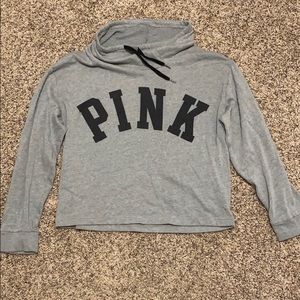 Pink Victoria Secret Cropped Hoodie